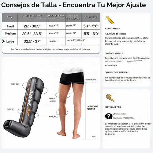 Vista 9 de Botas de recuperación de piernas con compresión de aire: Dispositivo de sistema de compresión secuencial de doble potencia con sensor de presión