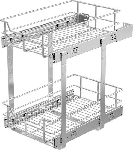 Vista 14 de Organizador de gabinete extraíble de 9 pulgadas de ancho x 17 pulgadas de profundidad, cajones deslizantes para organizadores de cocina