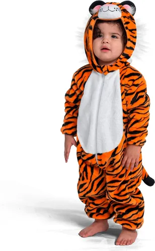 Vista 3 de Spooktacular Creations Unisex Baby Tiger Romper, Animal Costume One-piece Pajama, Zip-up Romper