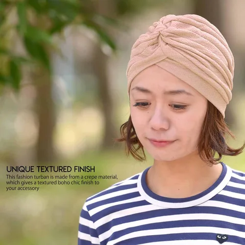 Vista 7 de CHARM Turbante de moda para mujer, diseño bohemio para fiesta india