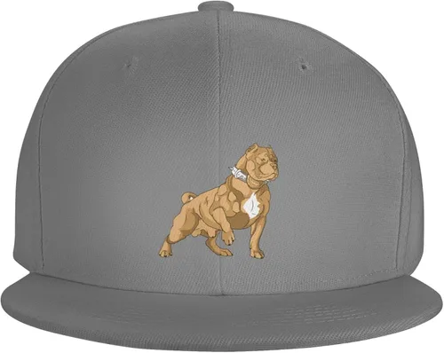 Vista 2 de American Bully Flat Brim Baseball Cap Men's and Women's Adjustable Hat Black