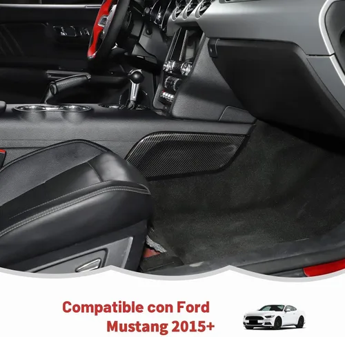 Vista 4 de RT-TCZ Cubierta de fibra de carbono para consola central, panel de palanca de cambios lateral, accesorios interiores, decoración para Ford Mustang
