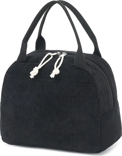 Vista 38 de Bluboon Bolsa de almuerzo para mujer, bonita bolsa de almuerzo de pana con correa para el hombro, reutilizable, aislada, gran capacidad