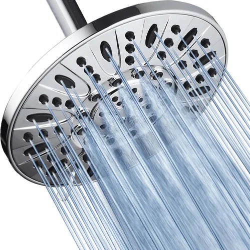 Vista 7 de AquaDance Cabezal de ducha de lluvia de níquel cepillado de alta presión de 6 configuraciones de 7" pulgadas – Ángulo ajustable, chorros de cabezal