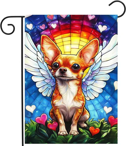 Vista 14 de Bandera floral de jardín Golden Retriever para jardín, banderas de bienvenida para exteriores de 12 x 18 pulgadas, bandera de perro de flores