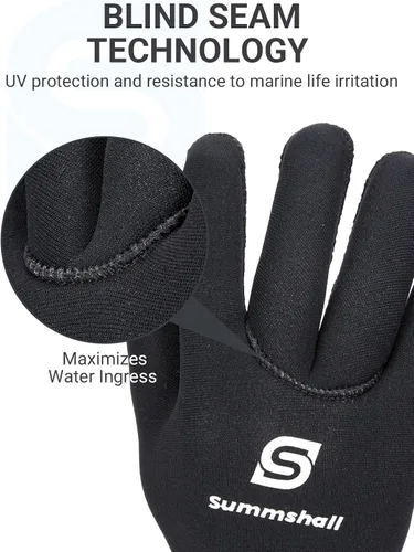 Vista 4 de Guantes de neopreno para niños de 0.118 pulgadas, guantes térmicos antideslizantes para natación, UV50+, mantienen el calor para bucear, kayak
