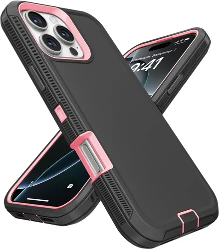 Vista 53 de Jelanry - Funda para iPhone 15 5G, protección resistente, resistente, color negro Dropproof & Dual-Layer Protective Back Cover with Port Anti