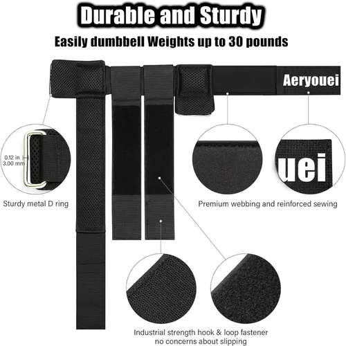 Vista 5 de Dumbbell Foot Attachment, Tibialis Trainer, Adjustable Ankle Weights, Leg Workouts at Home for Hip Flexors,Ankle Straps for Weight Lifting,Shin