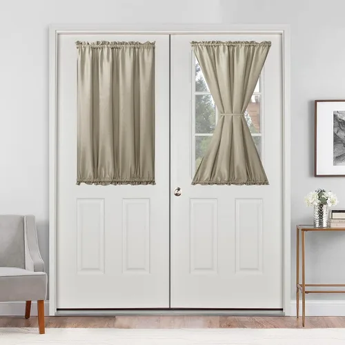 Vista 84 de Cortinas para puerta francesa, color aguamarina, 24 pulgadas de ancho x 40 pulgadas de largo, 1 panel Bolsillo para barra, semitransparente