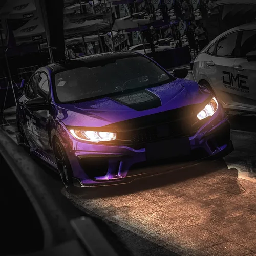 Vista 7 de TOMALL 1 par de películas de vinilo para faros delanteros, tinte de humo compatibles con Honda Civic 2016-2021, calcomanías autoadhesivas para 20%