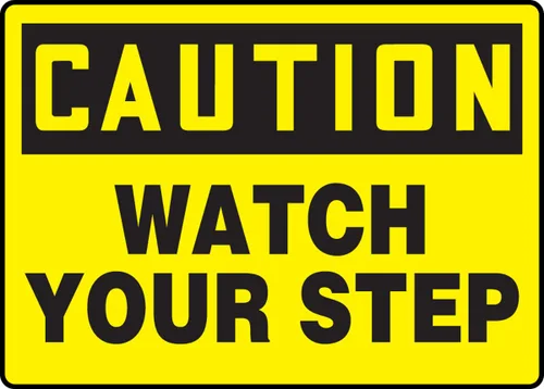 Vista 2 de Accuform Señal de seguridad "Caution Watch Your Step", Accu-Shield™, 7 x 10 pulgadas (MSTF645XP)