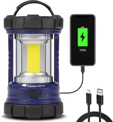 Vista 8 de Linterna de camping, linternas LED de 3200 lúmenes para cortes de energía, cargador de teléfono de 4600 mAh y linterna recargable, linterna con 5