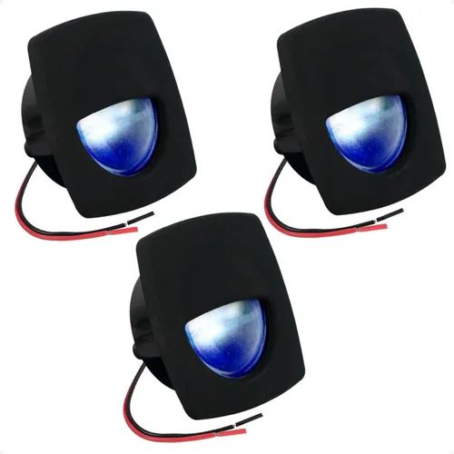 Vista 13 de Five Oceans - Luz LED de pasadizo para embarcación, luces LED azules de cortesía marinas, cuadradas para interior de barco, cubierta, cabina