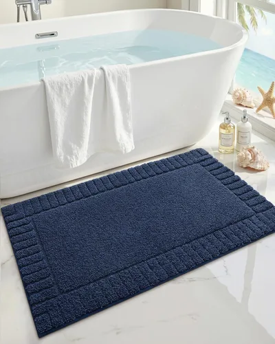 Vista 18 de DEXI - Alfombras de baño de 16"x24", alfombras antideslizantes para el suelo del baño, alfombra de baño ultrasuave y absorbente para la ducha, Beige