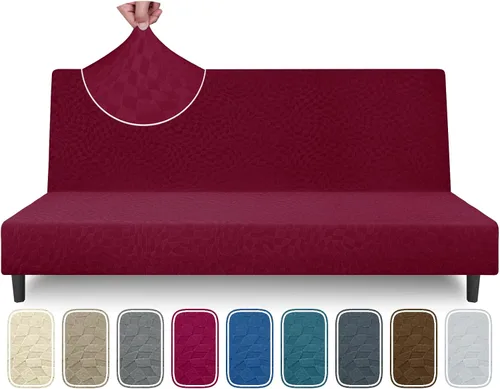 Vista 22 de ZNSAYOTX - Fundas elásticas para futón de tamaño completo 2025, fundas para sofá cama sin brazos de moda, funda de futón suave y duradera para cama