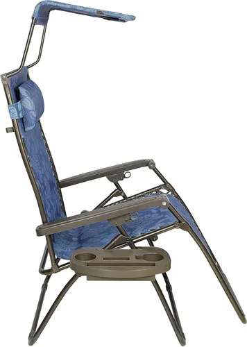 Vista 6 de Bliss Hammocks Silla de salón XL Zero Gravity, flor azul, 30 pulgadas de Azul Flores