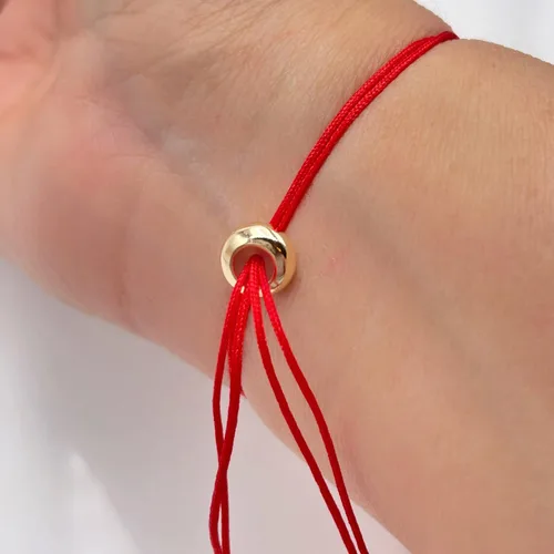 Vista 5 de St Benedict Medal Protection Bracelet for Women - Adjustable Red String with Mini Zircons Bead - Christian Jewelry