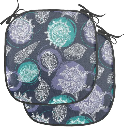 Vista 177 de Ambesonne Flamingo - Cojín de asiento para silla, diseño de fantasía exótica con elementos de vida silvestre hawaiana en colores pastel, acolchado