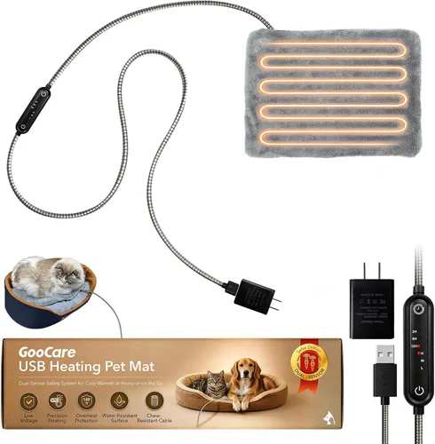 Vista 10 de 5V USB Pet Heating Pad with Adapter&Cover, Dual-Sensor, Cat&Dog, M