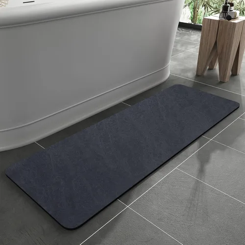 Vista 44 de MontVoo -Tapete de baño-Alfombras de baño delgadas antideslizantes para debajo de la puerta- Superficie de gamuza sintética absorbente, de secado