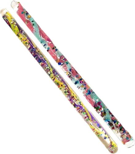 Vista 5 de Star Magic Varita con espiral con purpurina, tubo maravilloso, de princesa, Halloween, hada, paga, mago, 2 varitas (aguamarina/rosa, azul/rojo)