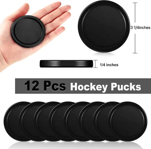 Vista 2 de Coopay 3 1/4 Inches Air Hockey Pucks 12 Pack Full Size Heavy Replacement Pucks for Game Tables Equipment Accessories