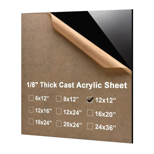 Vista 57 de KINLINK Láminas de plexiglás 6x12 de 1/8 pulgada de espesor - Lámina de acrílico negro fundido de 3mm, lámina de plástico policarbonato