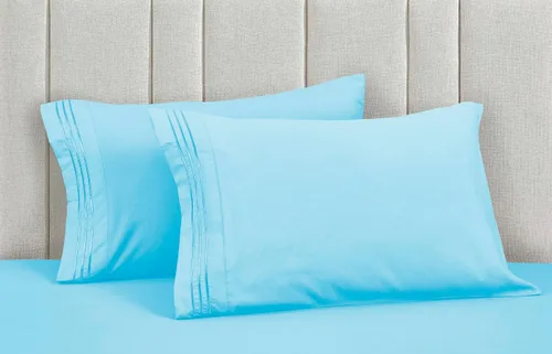 Vista 5 de Mocassi Juego de sábanas de lujo de 4 piezas, calidad prémium de hotel de 1800 hilos, ajuste fácil, sábanas y fundas de almohada resistentes a