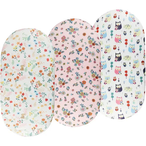 Vista 18 de Onacosht Juego de Sábanas de Moisés de 3 Piezas para Bebé Niño, Sábana Bajera Ajustable de Jersey Punto Suave Elástico Universal para Colchón