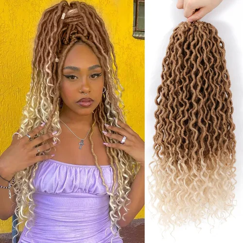 Vista 69 de Cabello Corto de Locs Falsos para Crochet Pre-Enrollado 12 Pulgadas 6 Paquetes Cabello de Locs de Diosa para Crochet Locs Falsos Suaves con Puntas