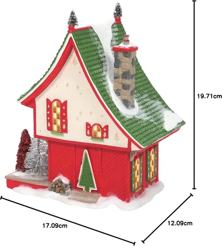 Vista 5 de Department 56 North Pole Village - Edificio iluminado de fábrica de árboles de sisal, 7.76 pulgadas, multicolor