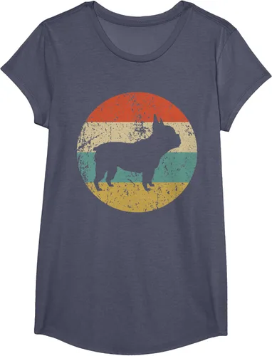 Vista 19 de Camiseta de perro retro de Bulldog Francés Negro