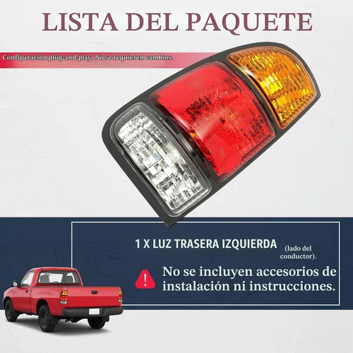 Vista 7 de ECOTRIC Luz trasera compatible con Toyota Tundra 2000-2006 Regular/Access Cab Lámpara de freno de señal Luz trasera lado del conductor izquierdo