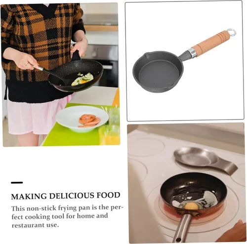 Vista 9 de Yardwe Sartén Mini Sartén Cuerpo de Hierro Resistente Ideal para Cocinar Tortilla Desayuno