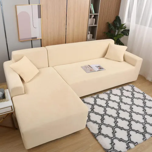 Vista 3 de MIFXIN Fundas para sofá modular en forma de L, 2 piezas, elásticas, tipo L, para sofá esquinero, protector de muebles, para mascotas, niños y perros