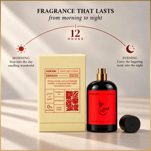 Vista 7 de Dukhni Samaah - Colonia de perfume de larga duración de 3.4 fl oz