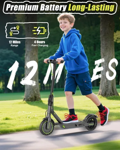 Vista 2 de MAXSHOT Electric Scooter Adults & Big Kids, Top Speed 9/16/19MPH, 10/12/16/19Miles Range, 6.5"/8.5" Tires Folding Escooter, APP Control
