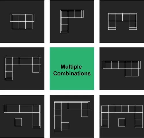 Vista 6 de Belffin Sofá modular de terciopelo en forma de L, sofá seccional convertible de gran tamaño con diván reversible para sala de estar, color negro