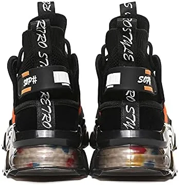 Vista 9 de LZDZN Zapatos de baloncesto para hombre, zapatillas de deporte altas para correr, senderismo, deportes aéreos, atléticos, caminar, negro, beige