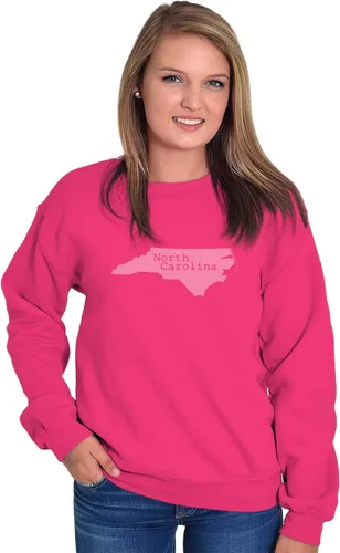Vista 3 de North Carolina State Map Shape Souvenir NC Womens Mens Crew Sudadera