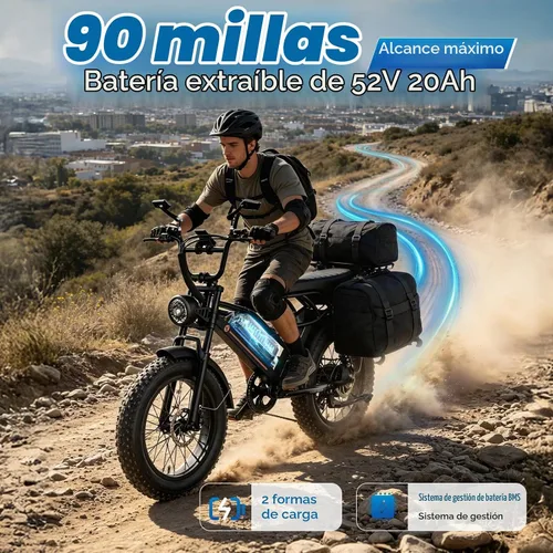 Vista 3 de Jasion YR20Pro Electric Bike,3000W Peak,Max 90 Miles & 38MPH,5 Riding Modes Set-2 Blanco