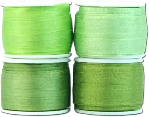 Vista 17 de Threadart Juego de cintas de seda - Tonos azules - Colección Five Spool - 100% seda pura - 55 yardas Coordinated set of soft 100% pure silk ribbon