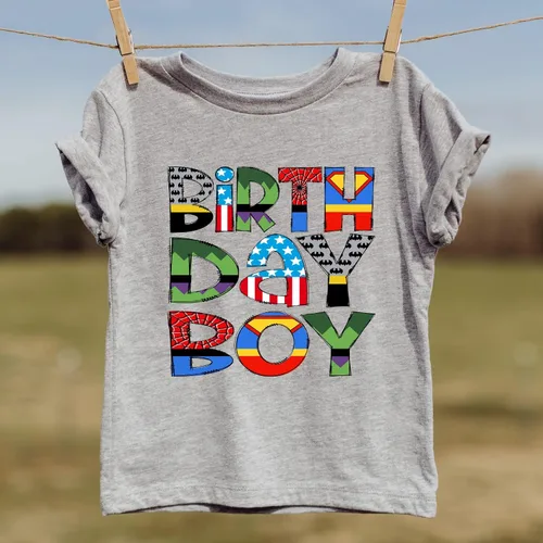Vista 4 de Camiseta de cumpleaños de superhéroe, camiseta de cumpleaños de 1º, 2, 3, 4, 5, "It's my Birthday", camisa de superhéroe para niño