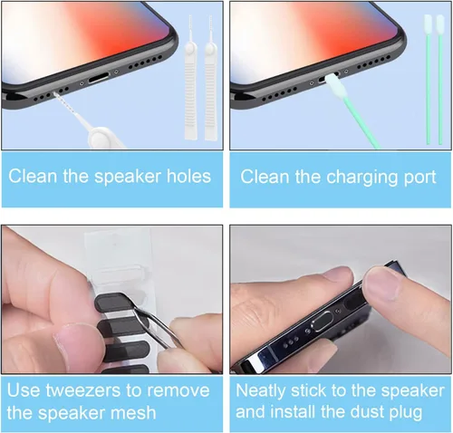 Vista 7 de Tapón antipolvo para iPhone, compatible con iPhone y AirPods, protector de enchufe del puerto Lightning, cubierta antipolvo del puerto de carga