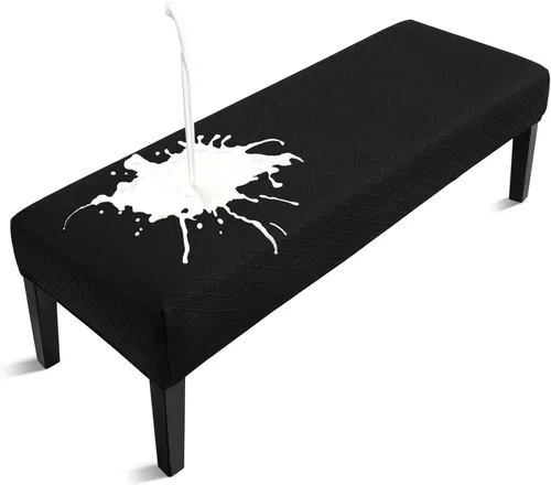 Vista 13 de Fuloon - Funda impermeable para banco de comedor, funda extraíble para banco lavable, protector de asiento para banco para sala de estar, Beige