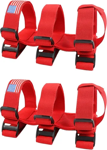 Vista 8 de Jimen Soporte para extintor de incendios Bronco, paquete de 2 correas de montaje para extintor de incendios de barra antivuelco compatibles con Ford