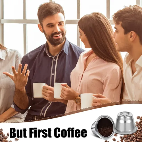 Vista 7 de Didaey Cápsulas de Espresso Reutilizables de Acero Inoxidable Vainas de Café Recargables Cápsulas de Espresso Reutilizables con Sellos de Papel