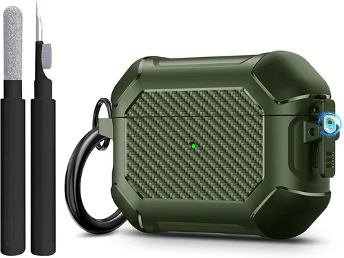 Vista 8 de Maxjoy Funda para AirPods Pro 3 (2025), funda protectora rígida compatible con Airpods Pro de 3ª generación con kit de limpiador de llavero