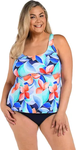Vista 11 de Maxine of Hollywood Womens Scoop Neck Tankini Swimsuit Top Multi/ Flores Flotantes