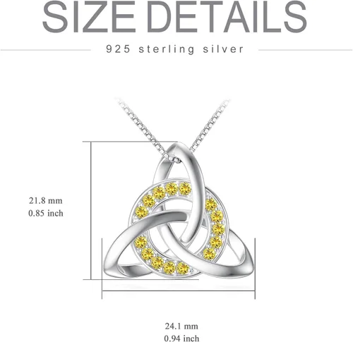 Vista 5 de TOUPOP Sterling Silver Birthstone Necklace for Women Irish Gifts Celtic Knot Pendant Necklace for SisterGirls for PartyBirthdayChristmas